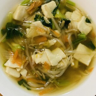 高野豆腐と小松菜のスープ
